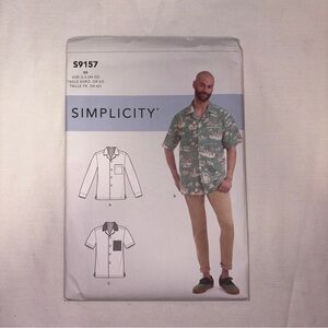 New uncut Simplicity s9157 men’s shirt pattern